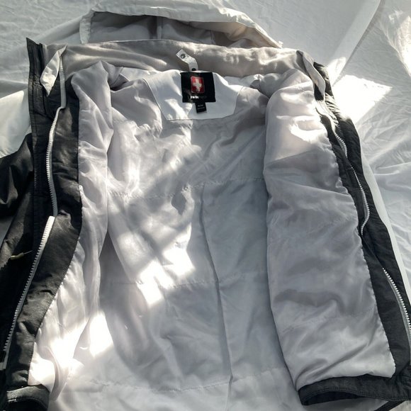 Swiss Tech Jacket Womens Hooded Double Full Zip White Coat Xl Ski Snow Warm - Picture 8 of 11